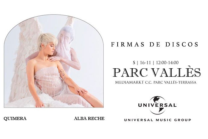 Firma de discos Quimera de Alba Reche en Parc Vallès
