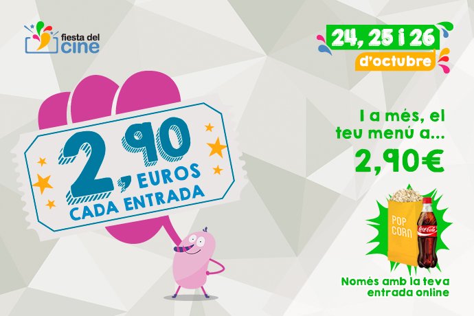 Festa del Cine 2'90€ cada entrada del 24 al 26 d'octubre 2016